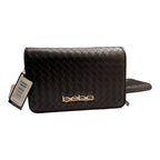 Black & Gold Woven BeBe Purse Crossbody with Wallet
