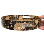 Black & Gold Floral Jewelry Holder Counter Decor Tray