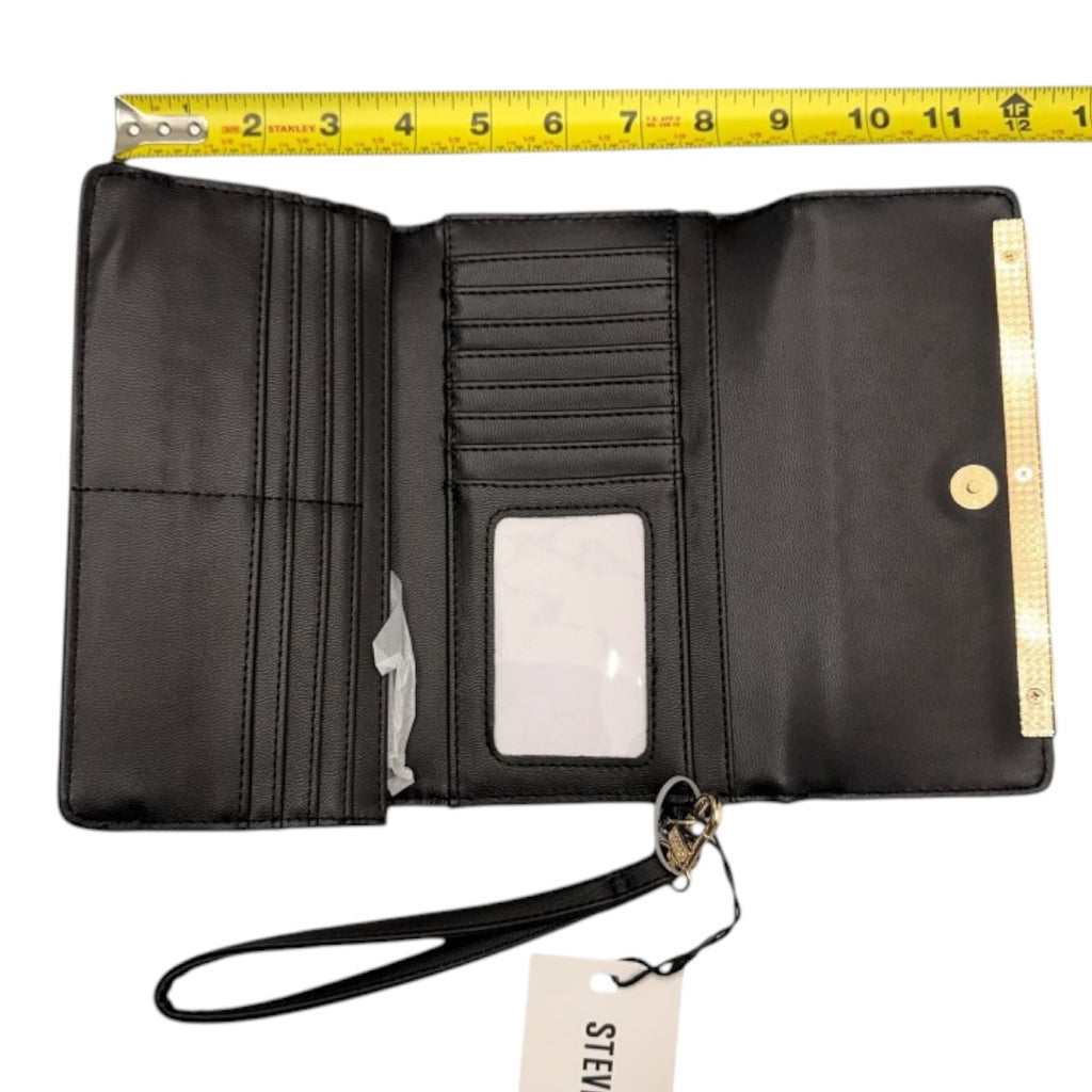 Steve Madden Flower Wallet Black & Gold