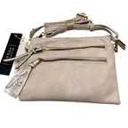 Soft Cream Zipper Crossbody Handbag