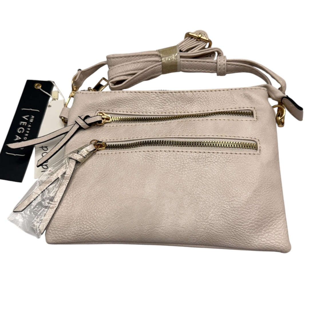 Soft Cream Zipper Crossbody Handbag