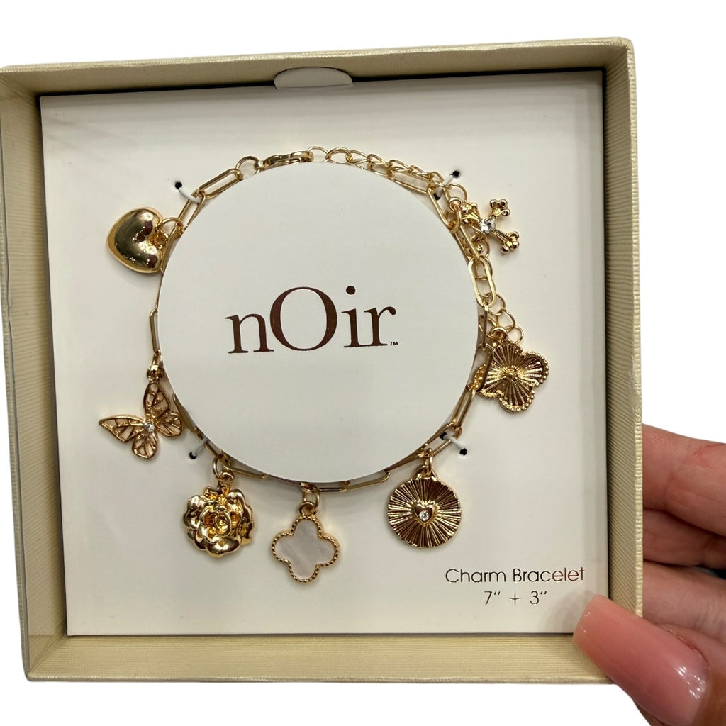 Gold Charm Clover & Butterfly Fashion Bracelet