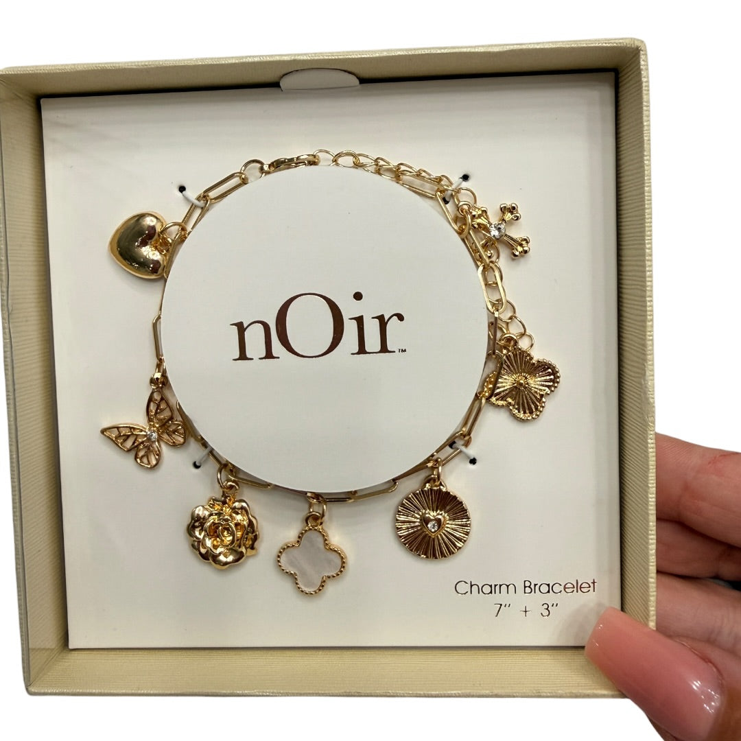 Gold Charm Clover & Butterfly Fashion Bracelet