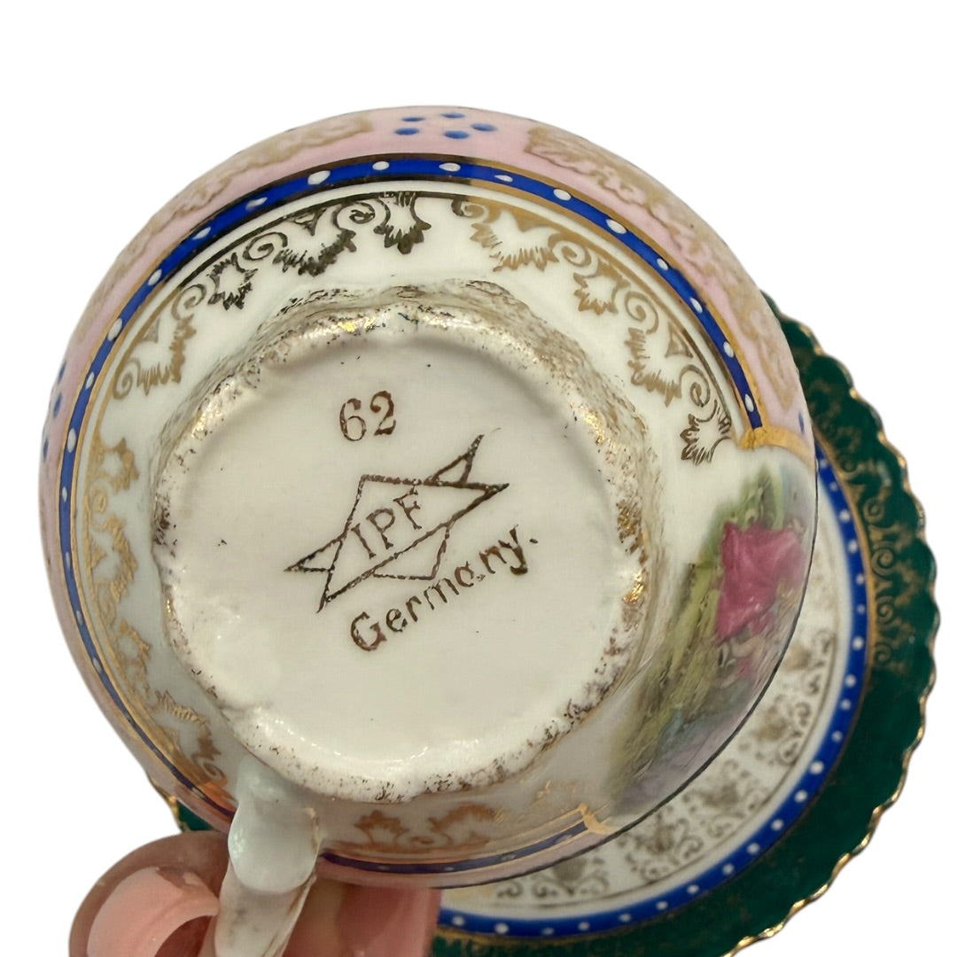 Tiny Bone China Tea Cup & Plate Germany Collectors 2 Piece
