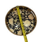 Black & Gold Floral Jewelry Holder Counter Decor Tray