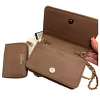 Brown & Gold Bebe Beaded Crossbody Handbag with Wallet