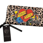 Ed Hardy Black Animal Print Enteral Love Wallet