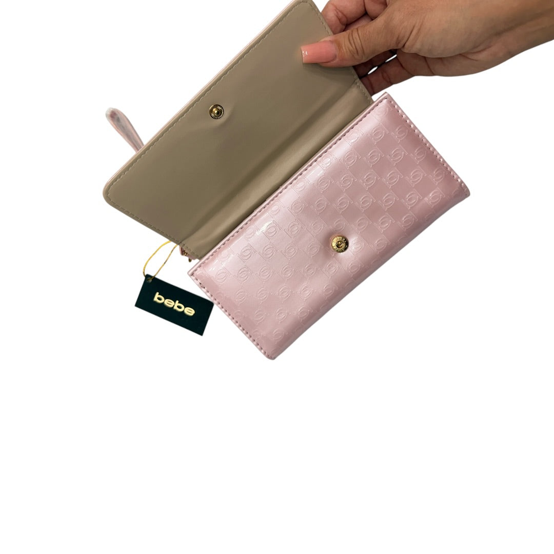 Trifold Baby Pink & Gold BeBe Brand Wallet