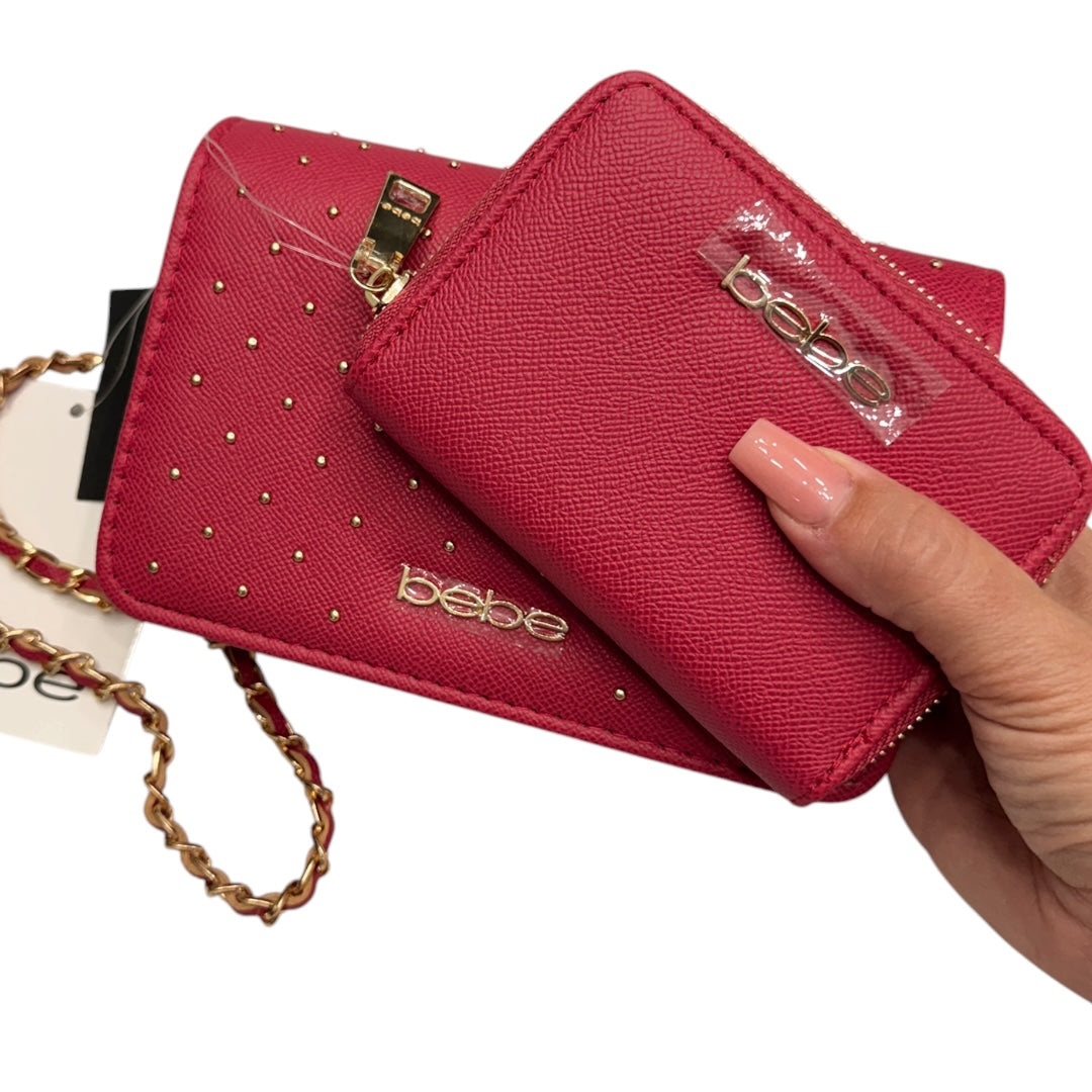 Pink & Gold Bead BeBe Purse Crossbody with Wallet