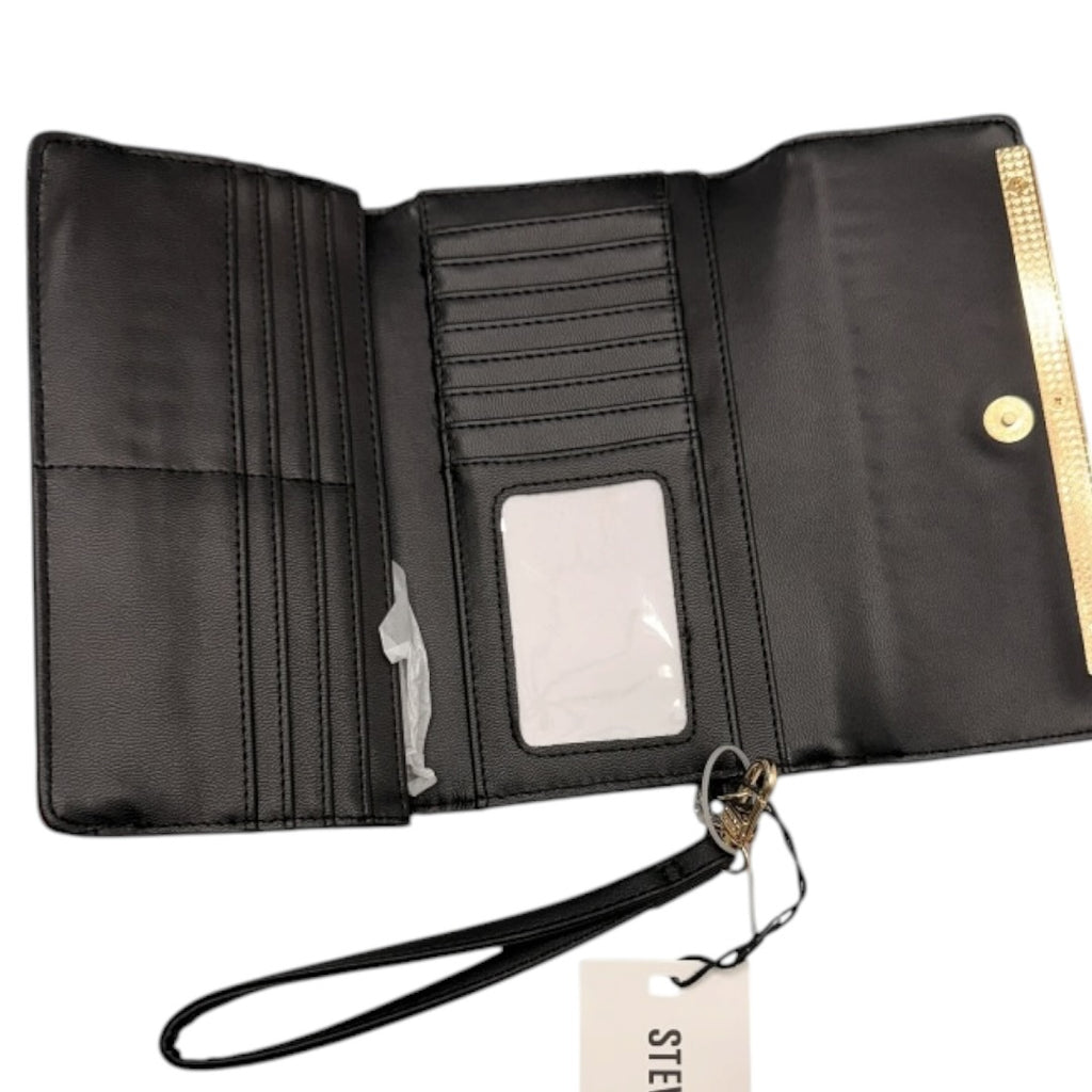 Steve Madden Flower Wallet Black & Gold