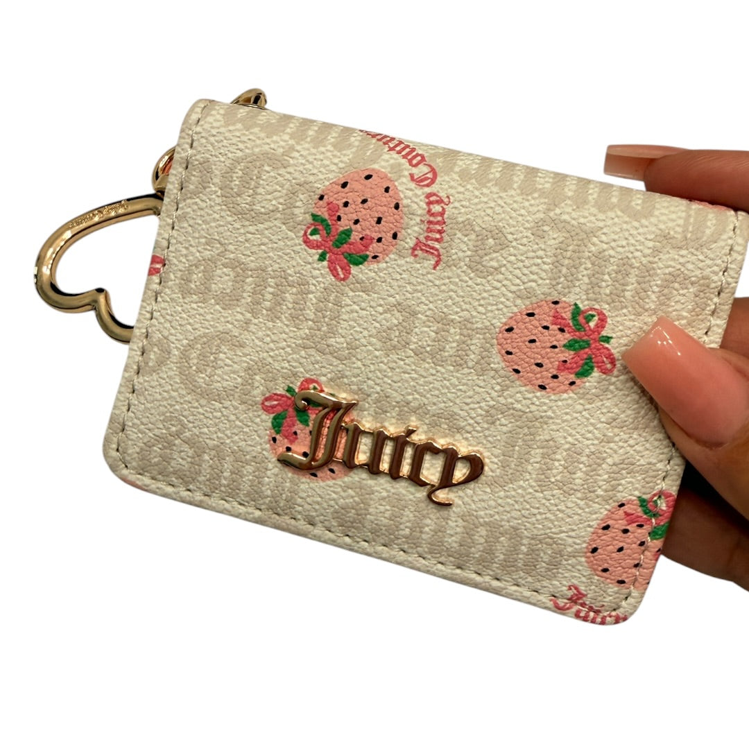 Very Strawberry Juicy Couture Card Holder Gold Keychain