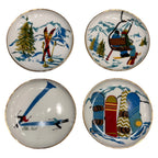 Ceramic Snow Ski Coasters Set of 4