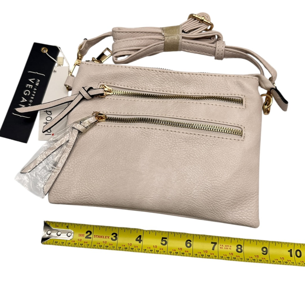 Soft Cream Zipper Crossbody Handbag