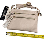 Soft Cream Zipper Crossbody Handbag