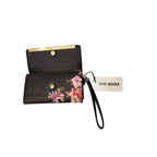 Steve Madden Flower Wallet Black & Gold