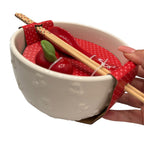 Cherry Ramen Noodle Bowl with Chopsticks & Spoon 4pc
