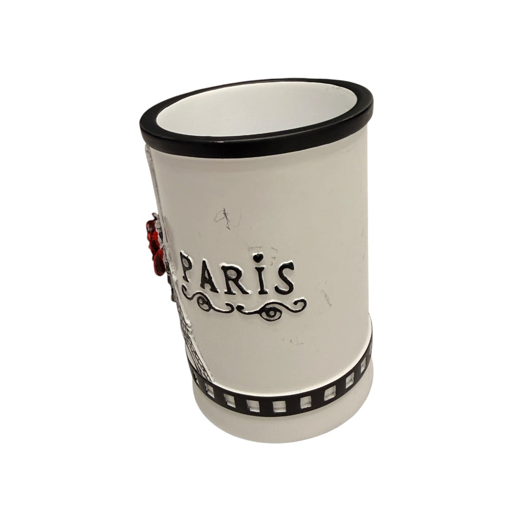 Paris Red Rose Make Brush Holders Bathroom Holders 2 Piece Set