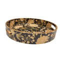 Black & Gold Floral Jewelry Holder Counter Decor Tray