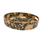 Black & Gold Floral Jewelry Holder Counter Decor Tray