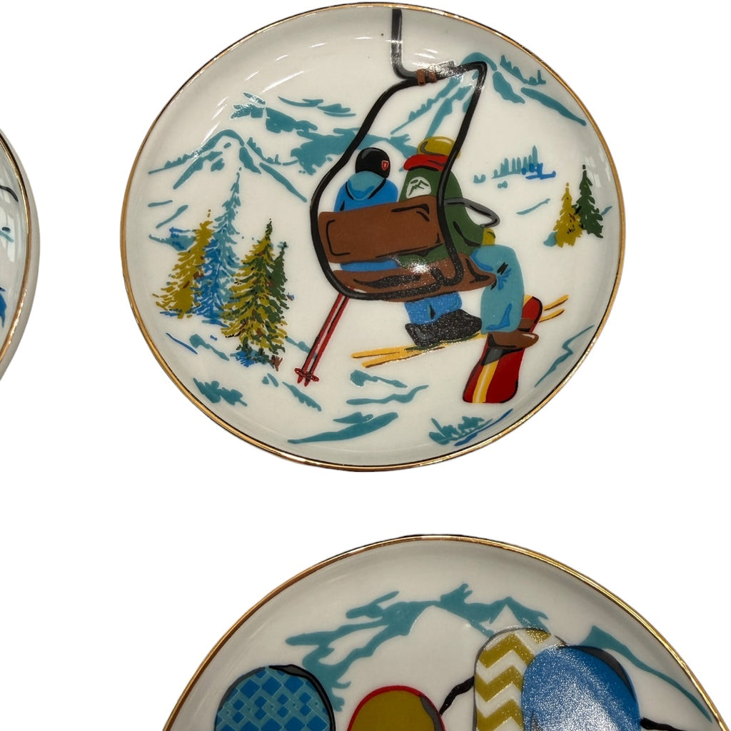 Ceramic Snow Ski Coasters Set of 4