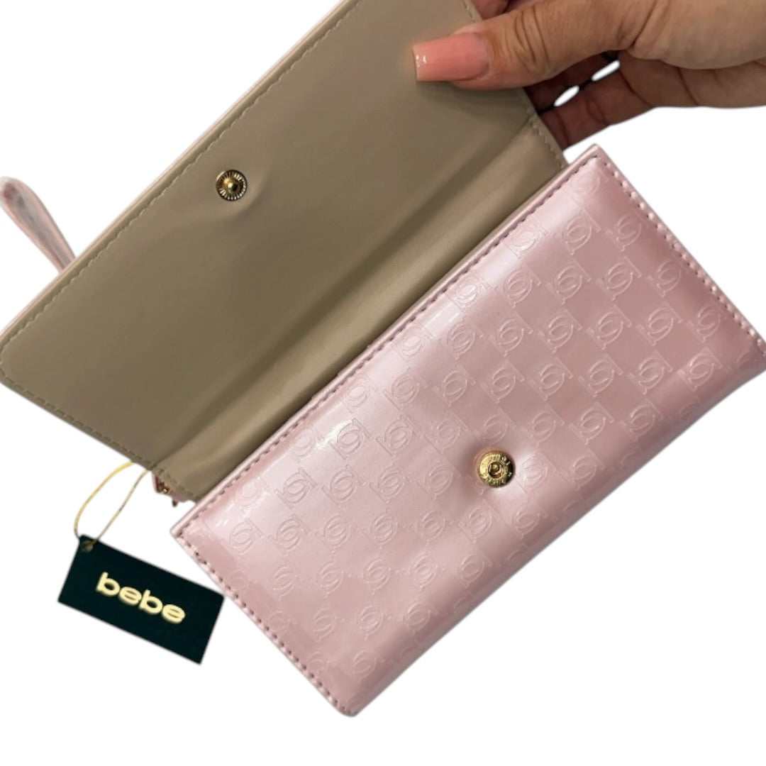 Trifold Baby Pink & Gold BeBe Brand Wallet