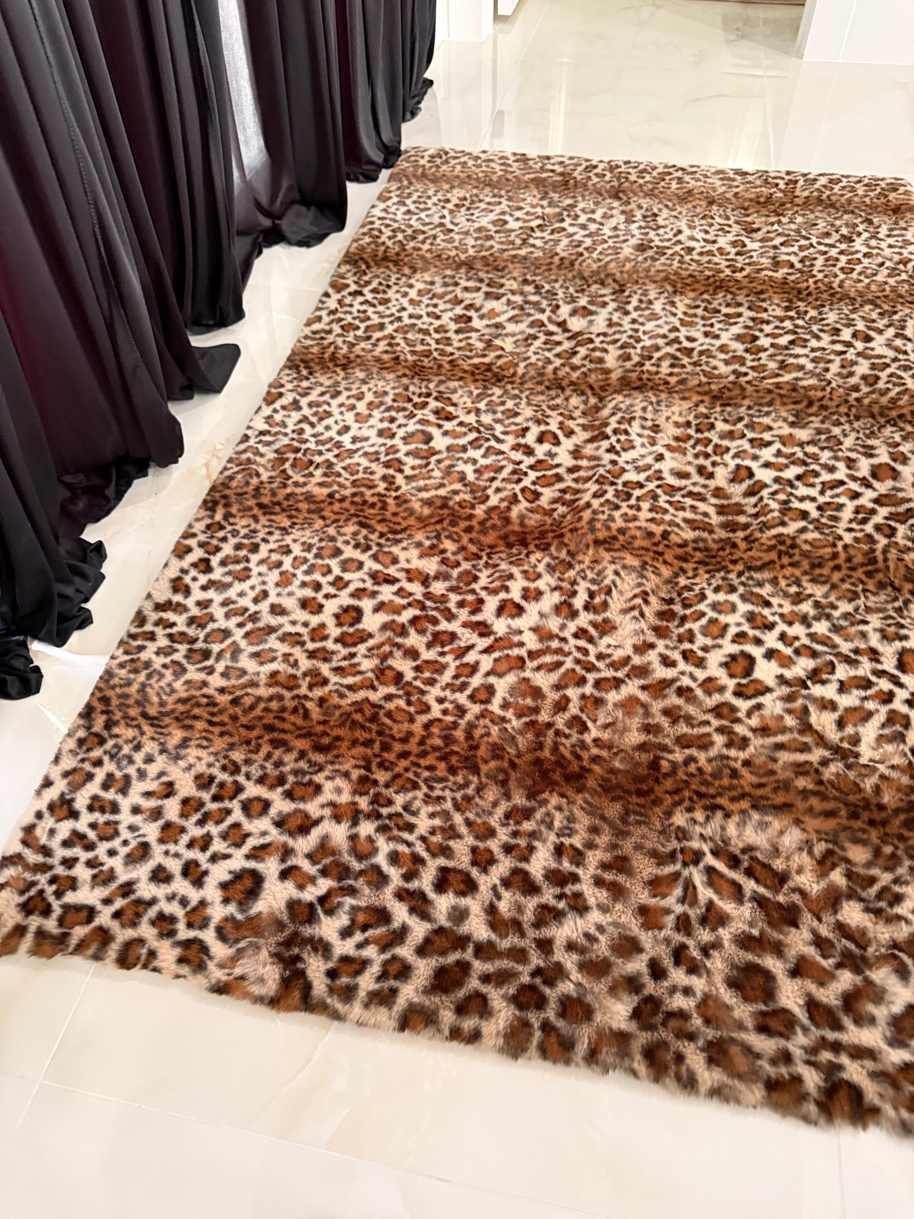 Leopard Fux Rug Soft 39x65 inches