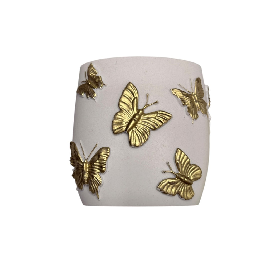 Gold Butterfly Makeup Brush Holders Bathroom Holders 3 Piece Set