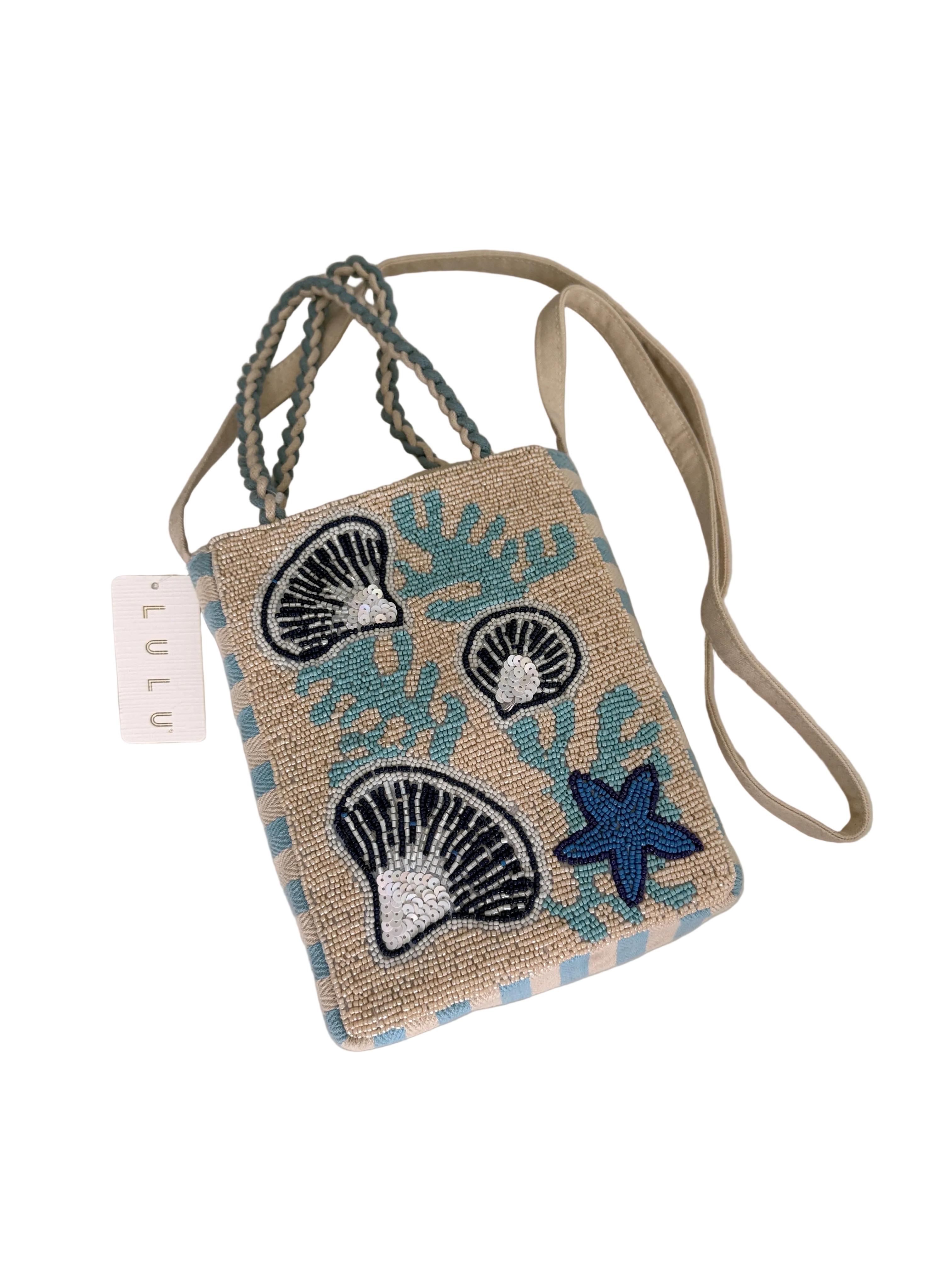 So Beachy Blue & Tan Purse