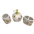 Gold Butterfly Makeup Brush Holders Bathroom Holders 3 Piece Set