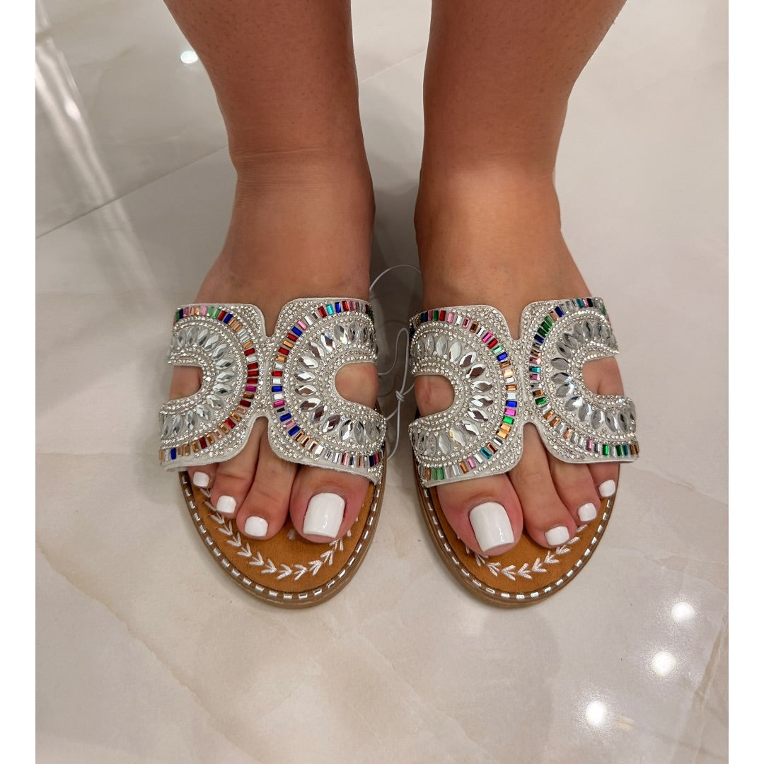 Retro Dazzled Gem Sandals Size 8