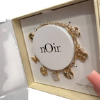 Gold Charm Clover & Butterfly Fashion Bracelet