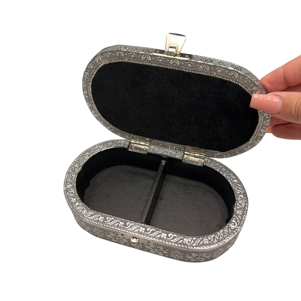 Silver Flower Keepsake Box Jewelry Box