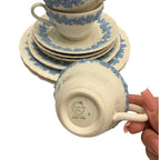 Wedgwood Blue & White Floral Queens Ware 9pc Set England