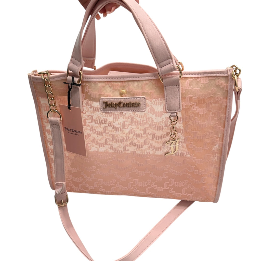 Juicy Culture Adore Baby Pink Mesh Handbag