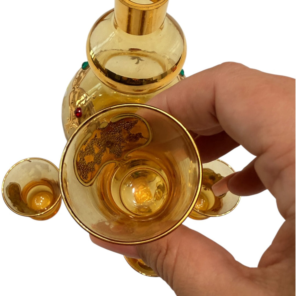 Gold Glass Set Made in Italy 5 Piece