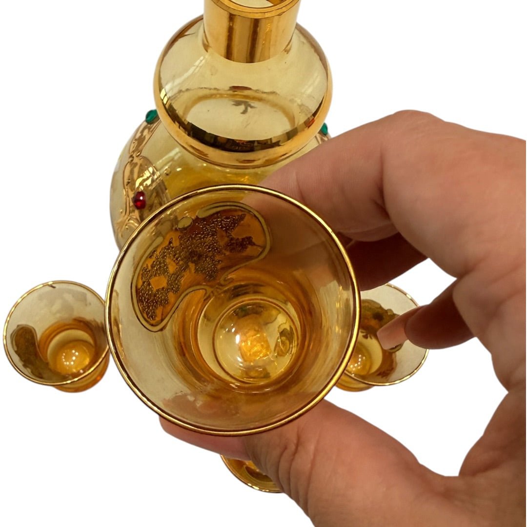 Gold Glass Set Made in Italy 5 Piece
