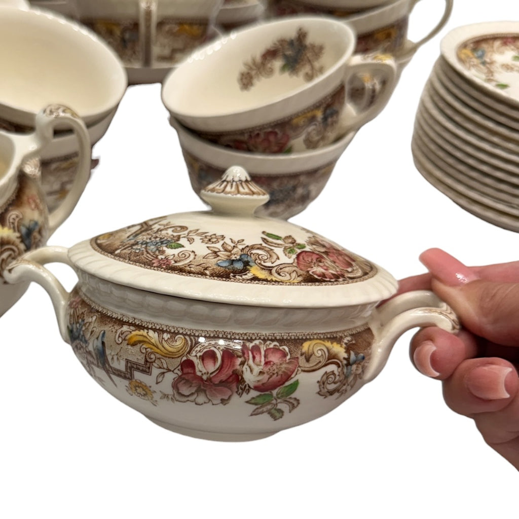Antique Tea China Set Devonshire Johnson Bros Made in England 32pcs
