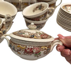 Antique Tea China Set Devonshire Johnson Bros Made in England 32pcs