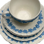 Wedgwood Blue & White Floral Queens Ware 9pc Set England