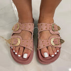 Blush & Gold Western Sandals Size 8