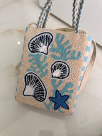 So Beachy Blue & Tan Purse