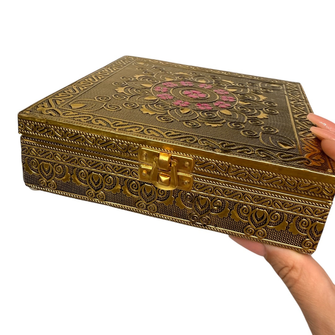 Gold & Pink Keepsake Box Jewelry Box