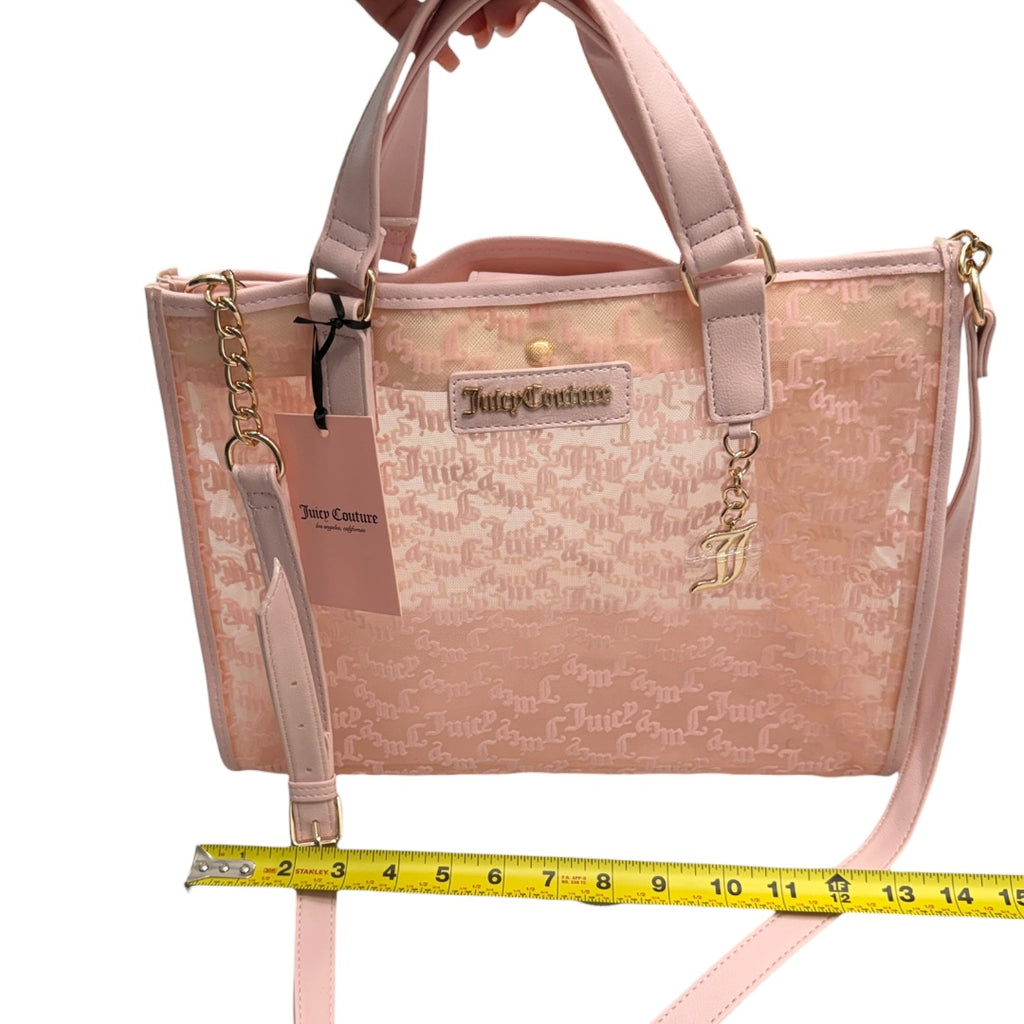 Juicy Culture Adore Baby Pink Mesh Handbag