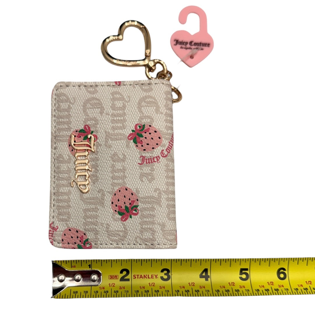 Very Strawberry Juicy Couture Card Holder Gold Keychain