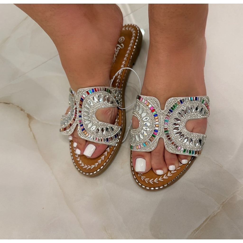 Retro Dazzled Gem Sandals Size 8