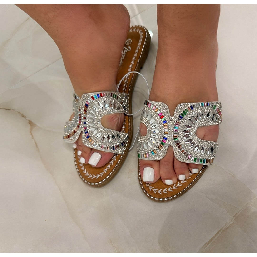 Retro Dazzled Gem Sandals Size 8