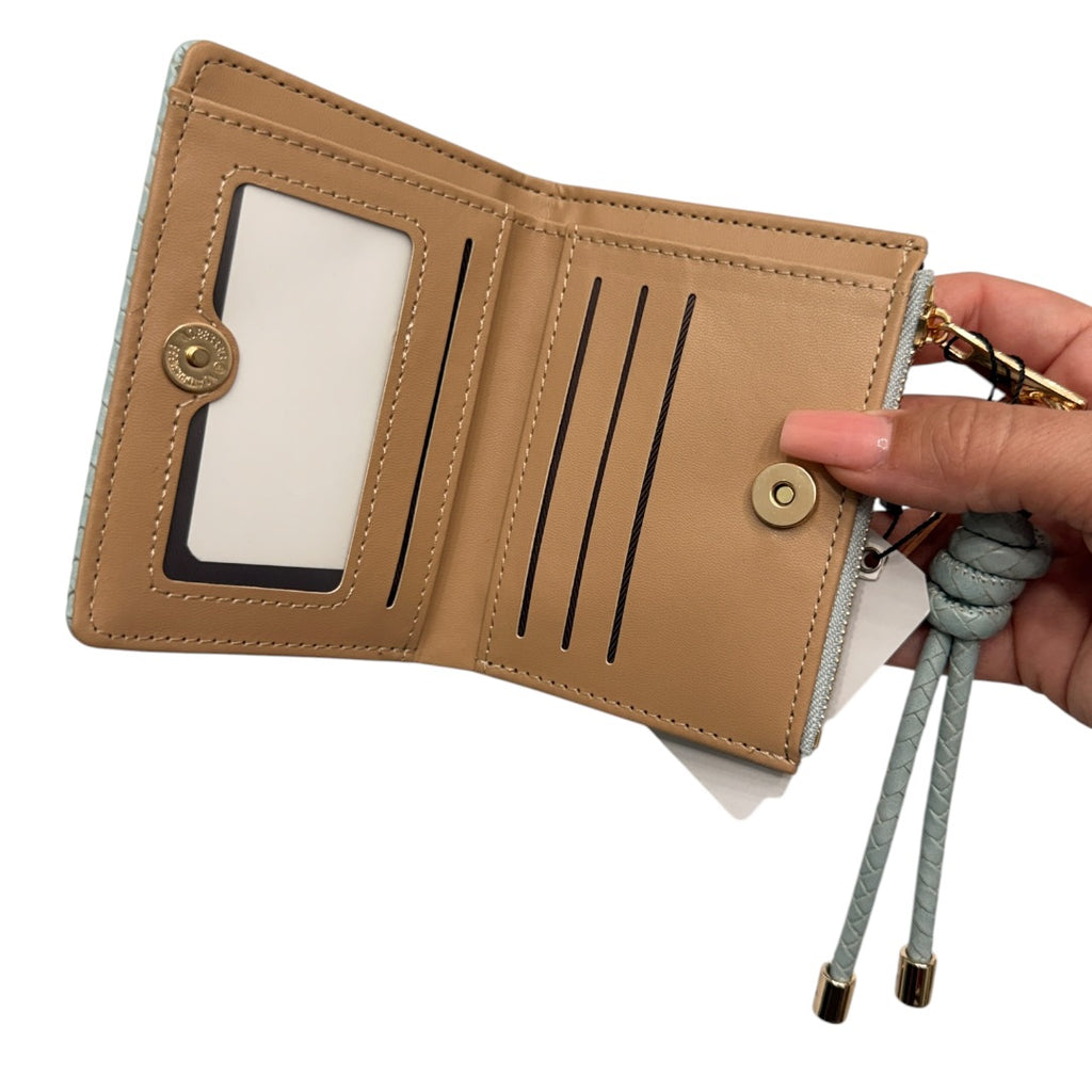 Light Teal Woven Wallet & Card Holder