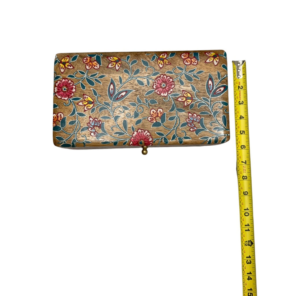 Wooden Flowers Keepsake Box Jewelry Box Handmade in India