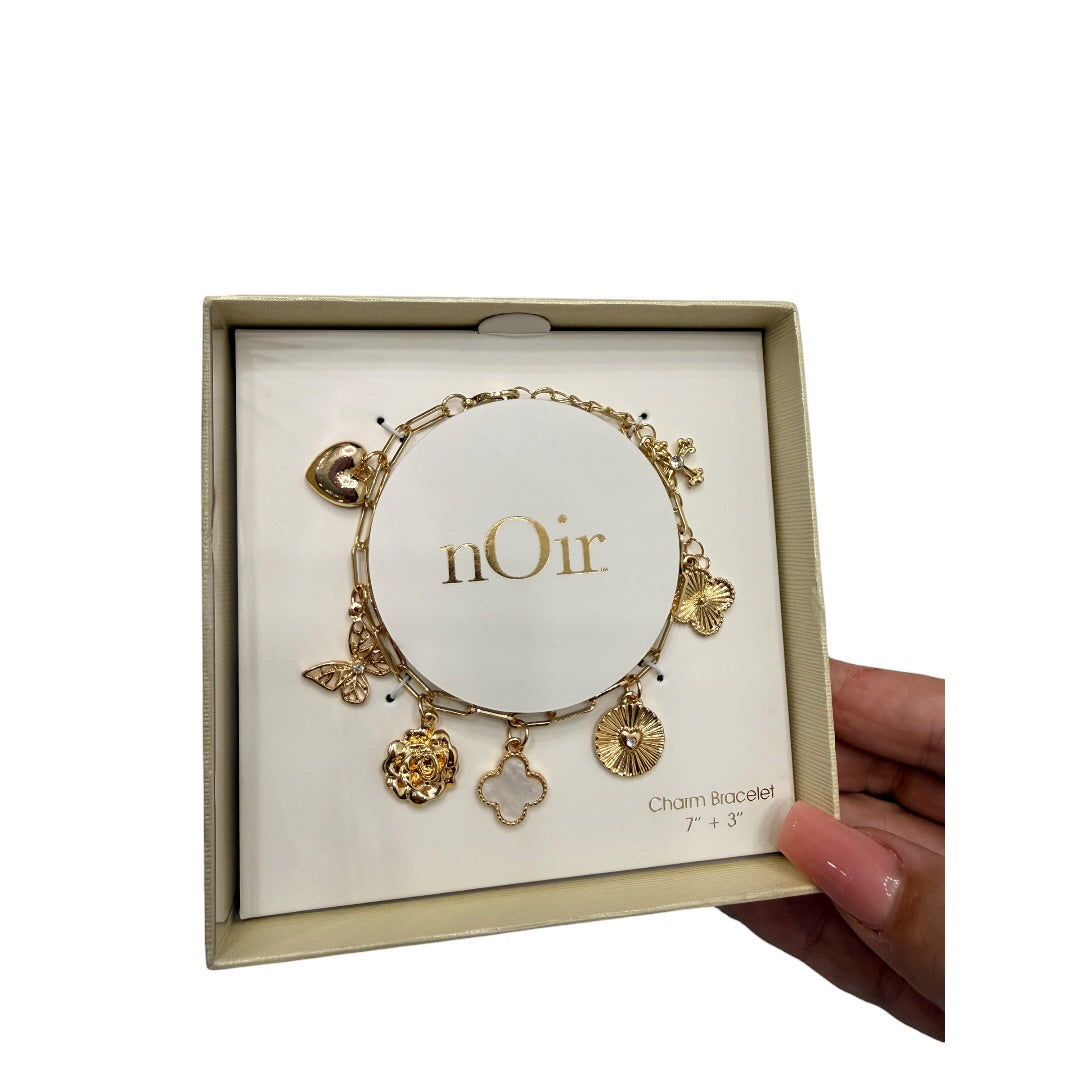 Gold Charm Clover & Butterfly Fashion Bracelet