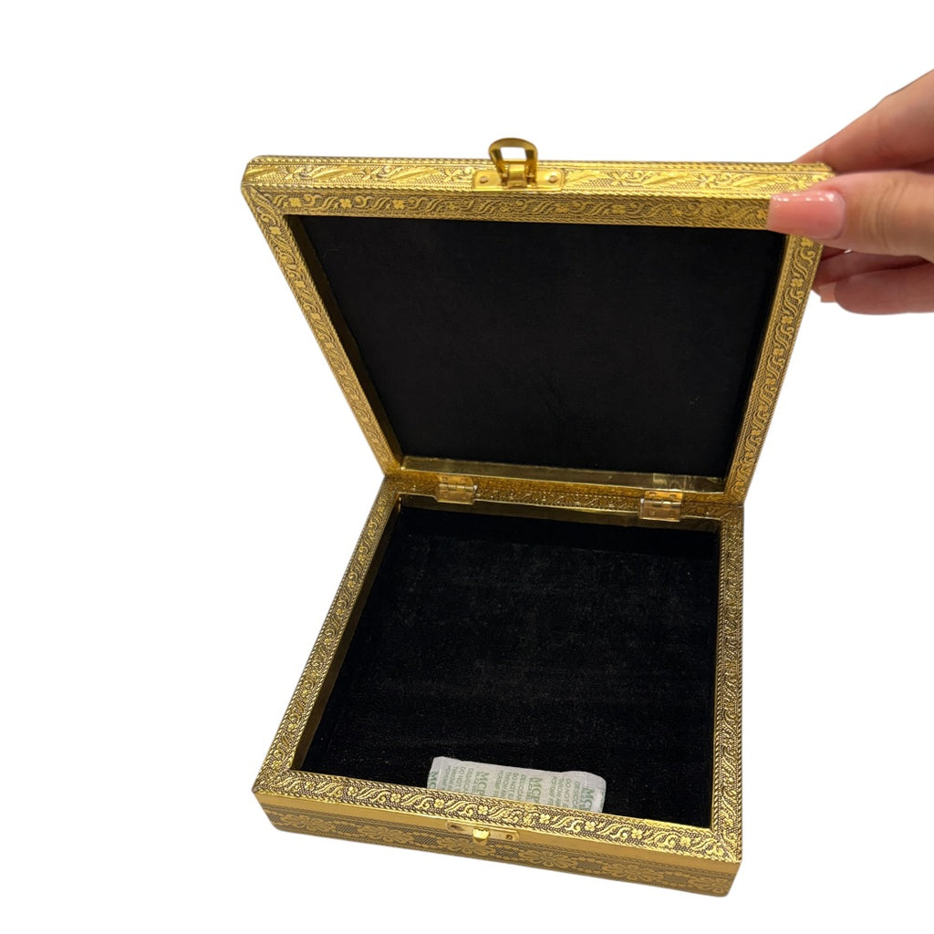 Gold Beauty Flower Keepsake Box Jewelry Box